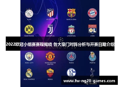 2022欧冠小组赛赛程揭晓 各大豪门对阵分析与开赛日期介绍